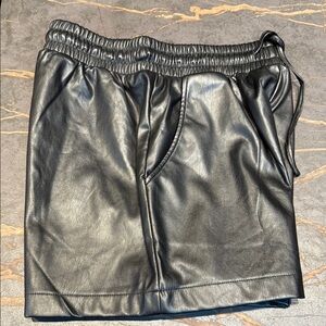 NWT Black Faux Leather Shorts size small